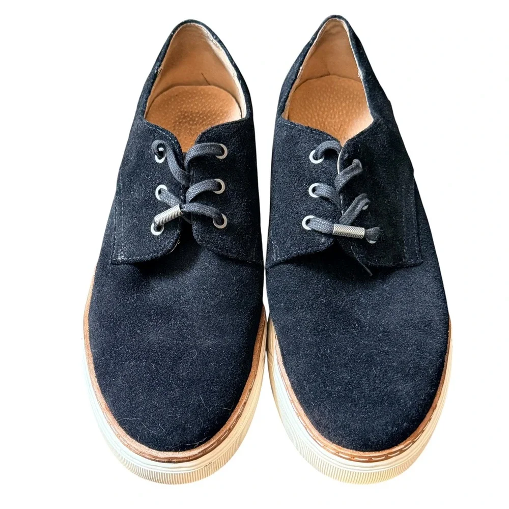 Andrew Marc Mens Size 9 Black Suede Derby Shoes Lace Up Dress Sneakers Preppy